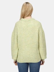 Womens/Ladies Kaylani Knitted Sweater - Basil Green