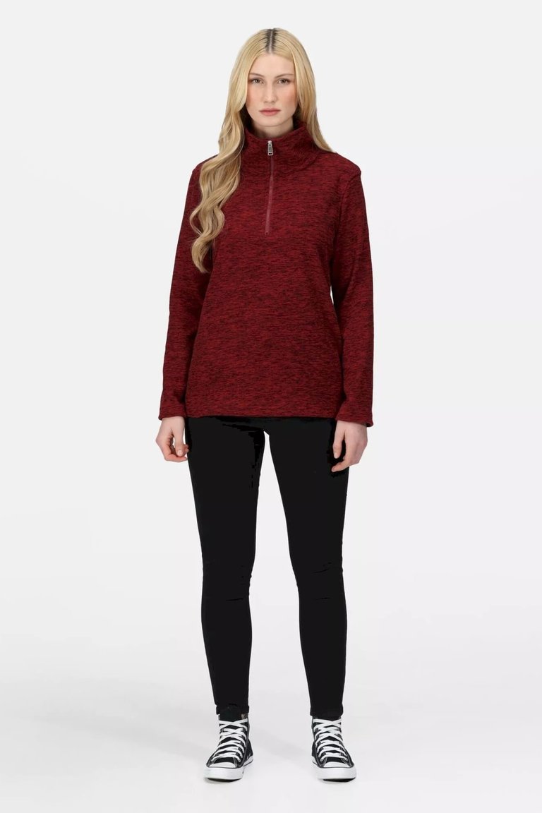 Womens/Ladies Kizmitt Marl Half Zip Fleece Top - Cabernet - Cabernet