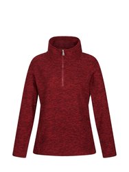 Womens/Ladies Kizmitt Marl Half Zip Fleece Top - Cabernet