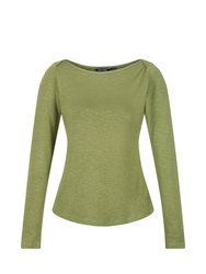 Womens/Ladies Lakeisha Long-Sleeved T-Shirt - Green Fields - Green Fields