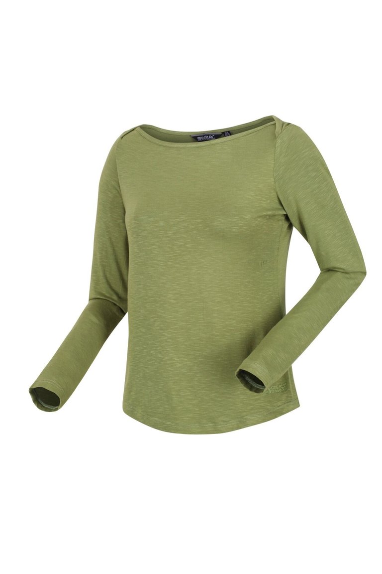 Womens/Ladies Lakeisha Long-Sleeved T-Shirt - Green Fields