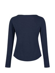 Womens/Ladies Lakeisha Long-Sleeved T-Shirt - Navy
