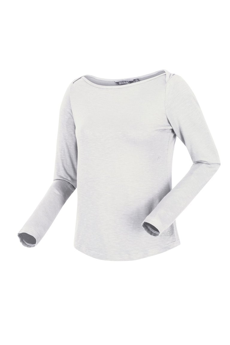 Womens/Ladies Lakeisha Long-Sleeved T-Shirt - White