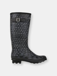 Womens/Ladies Ly Fairweather II Tall Durable Wellington Boots - Black Print