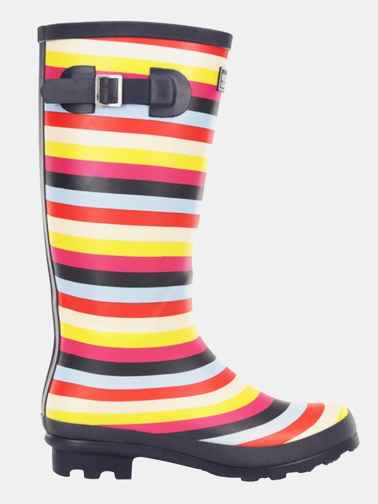 Womens/Ladies Ly Fairweather II Tall Durable Wellington Boots - Multicolored Stripe - Multicolored Stripe