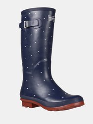 Womens/Ladies Ly Fairweather II Tall Durable Wellington Boots - Navy/Burnt Tikka Red - Navy/Burnt Tikka Red