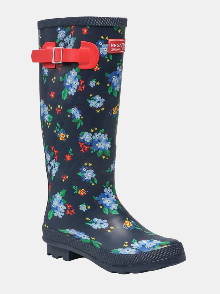 Womens/Ladies Ly Fairweather II Tall Durable Wellington Boots - Navy/Red - Navy/Red
