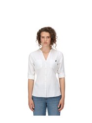 Womens/Ladies Malaya Long-Sleeved Shirt - White