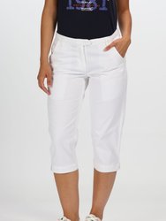 Womens/Ladies Maleena II Casual Capri Pants - White - White