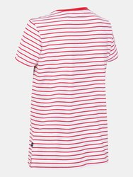 Womens/Ladies Odalis Stripe T-Shirt - True Red