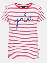 Womens/Ladies Odalis Stripe T-Shirt - True Red - True Red