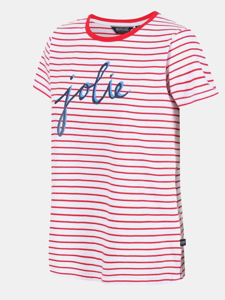 Womens/Ladies Odalis Stripe T-Shirt - True Red