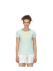 Womens/Ladies Odalis Stripe T-Shirt - Vibrant Green - Vibrant Green