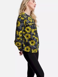 Womens/Ladies Orla Kiely Floral Bibbed Blouse - Heligan Yellow