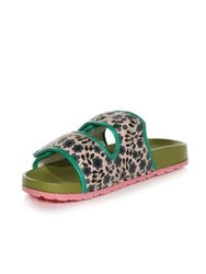 Womens/Ladies Orla Twin Floral Moulded Footbed Sandals - Green/Black/Pink