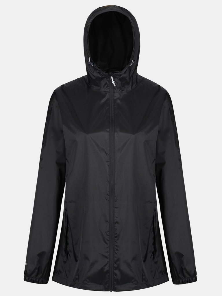 Womens/Ladies Packaway Waterproof Jacket - Black - Black