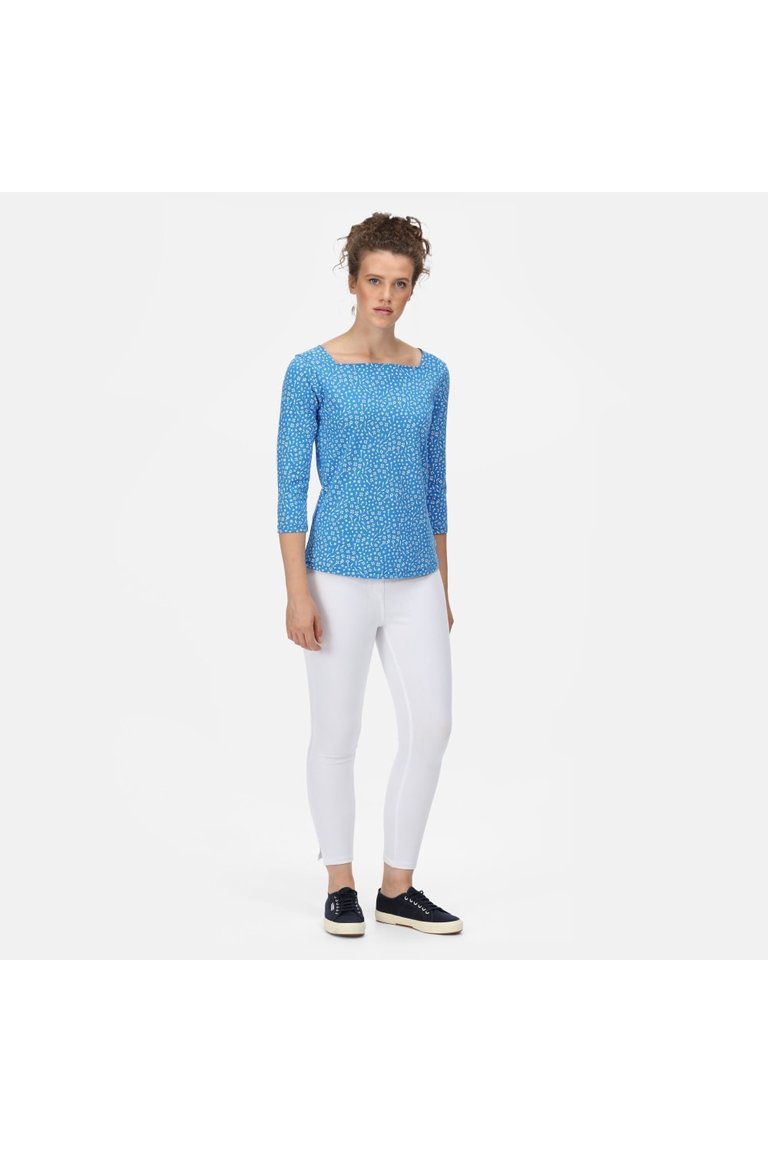 Womens/Ladies Polexia Ditsy Print T-Shirt - Sonic Blue - Sonic Blue