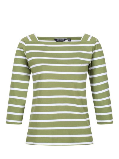 Regatta Womens/Ladies Polexia Stripe T-Shirt - Grape Leaf/White product