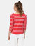 Womens/Ladies Polexia Stripe T-Shirt - True Red/White