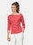 Womens/Ladies Polexia Stripe T-Shirt - True Red/White