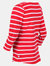 Womens/Ladies Polexia Stripe T-Shirt - True Red/White