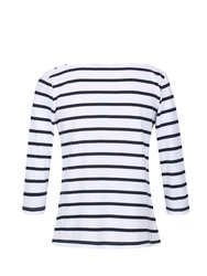 Womens/Ladies Polexia Stripe T-Shirt - White/Navy