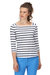 Womens/Ladies Polexia Stripe T-Shirt - White/Navy - White/Navy