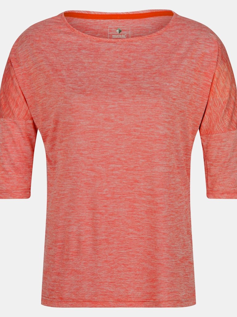 Womens/Ladies Pulser II 3/4 Sleeve T-Shirt - Neon peach - Neon peach
