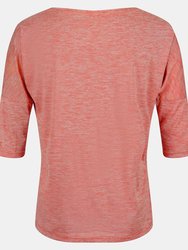 Womens/Ladies Pulser II 3/4 Sleeve T-Shirt - Neon peach