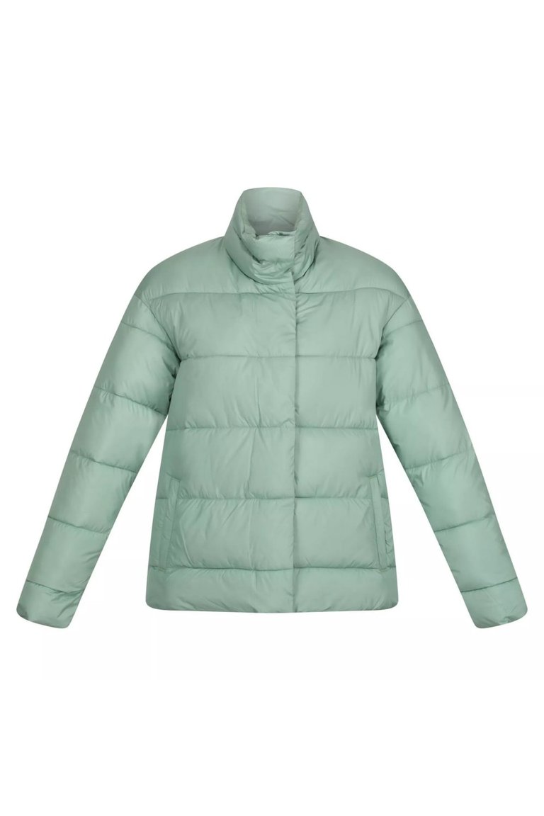 Womens/Ladies Raegan Puffer Jacket - Basil Green - Basil Green