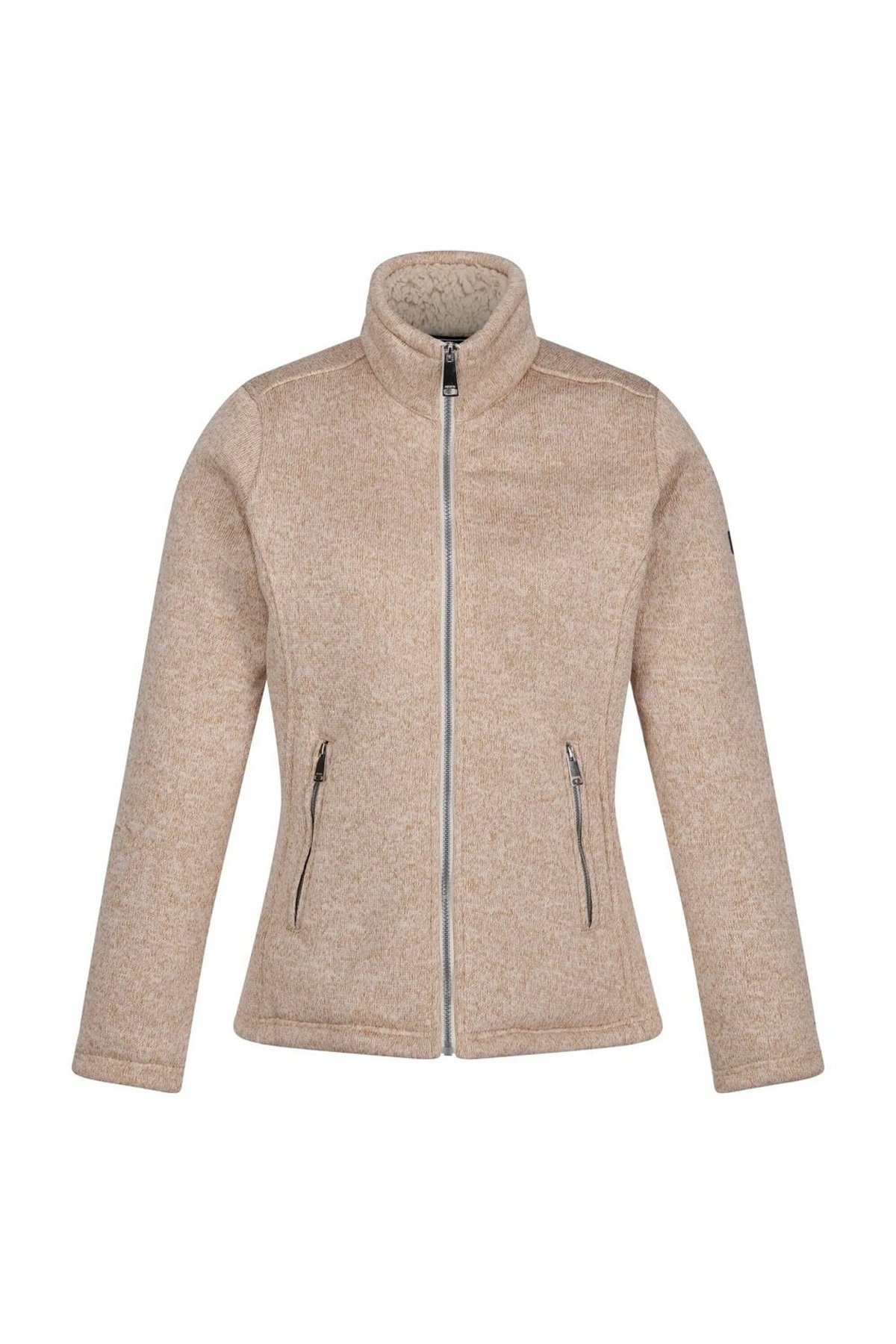 Fleece Jacket with High Collar - Light beige - Ladies