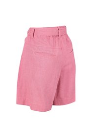 Womens/Ladies Sabela Paper Bag Shorts - Heather Rose