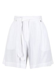Womens/Ladies Sabela Paper Bag Shorts - White - White