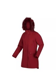 Womens/Ladies Sabinka Faux Fur Trim Parka Jacket - Cabernet