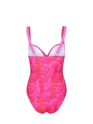 Womens/Ladies Sakari Swimming Costume - Pink Fusion