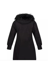 Womens/Ladies Shiloh Faux Fur Trim Parka Jacket - Black