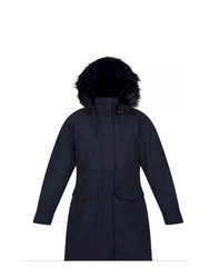 Womens/Ladies Shiloh Faux Fur Trim Parka Jackets - Navy - Navy