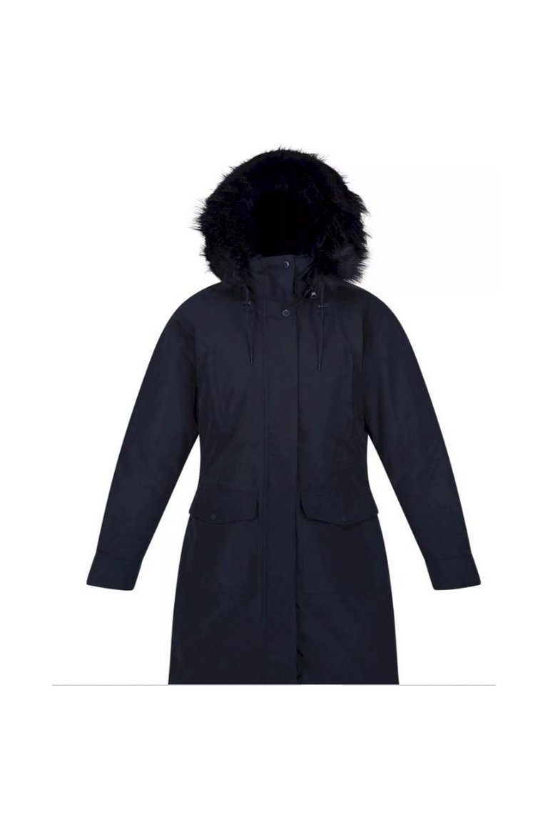 Womens/Ladies Shiloh Faux Fur Trim Parka Jackets - Navy - Navy