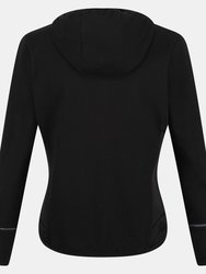 Womens/Ladies Textured Fleece Full Zip Hoodie - Black