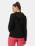 Womens/Ladies Textured Fleece Full Zip Hoodie - Black