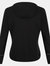 Womens/Ladies Textured Fleece Full Zip Hoodie - Black