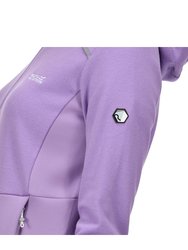 Womens/Ladies Textured Fleece Full Zip Hoodie - Light Amethyst/Pastel Lilac