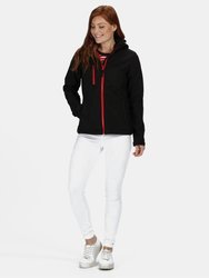 Womens/Ladies Venturer Hooded Soft Shell Jacket - Black/Classic Red - Black/Classic Red