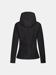 Womens/Ladies Venturer Hooded Soft Shell Jacket - Black/Classic Red