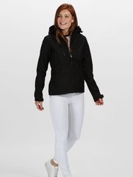 Womens/Ladies Venturer Hooded Soft Shell Jacket - Black - Black