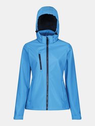 Womens/Ladies Venturer Hooded Soft Shell Jacket - French Blue/Navy