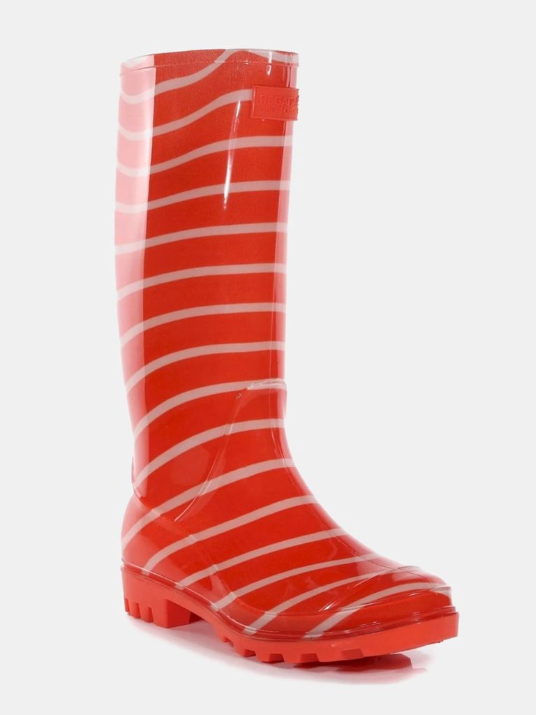 Womens/Ladies Wenlock Striped Galoshes Boots - Crayon