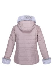 Womens/Ladies Willabella Faux Fur Trim Jacket - Lilac Chalk