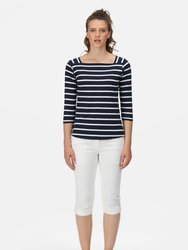 Womens Polexia Stripe T-Shirt - Navy/White - Navy/White