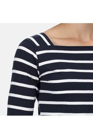 Womens Polexia Stripe T-Shirt - Navy/White